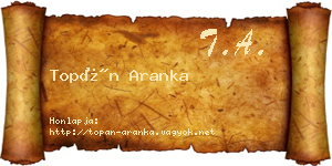 Topán Aranka névjegykártya
